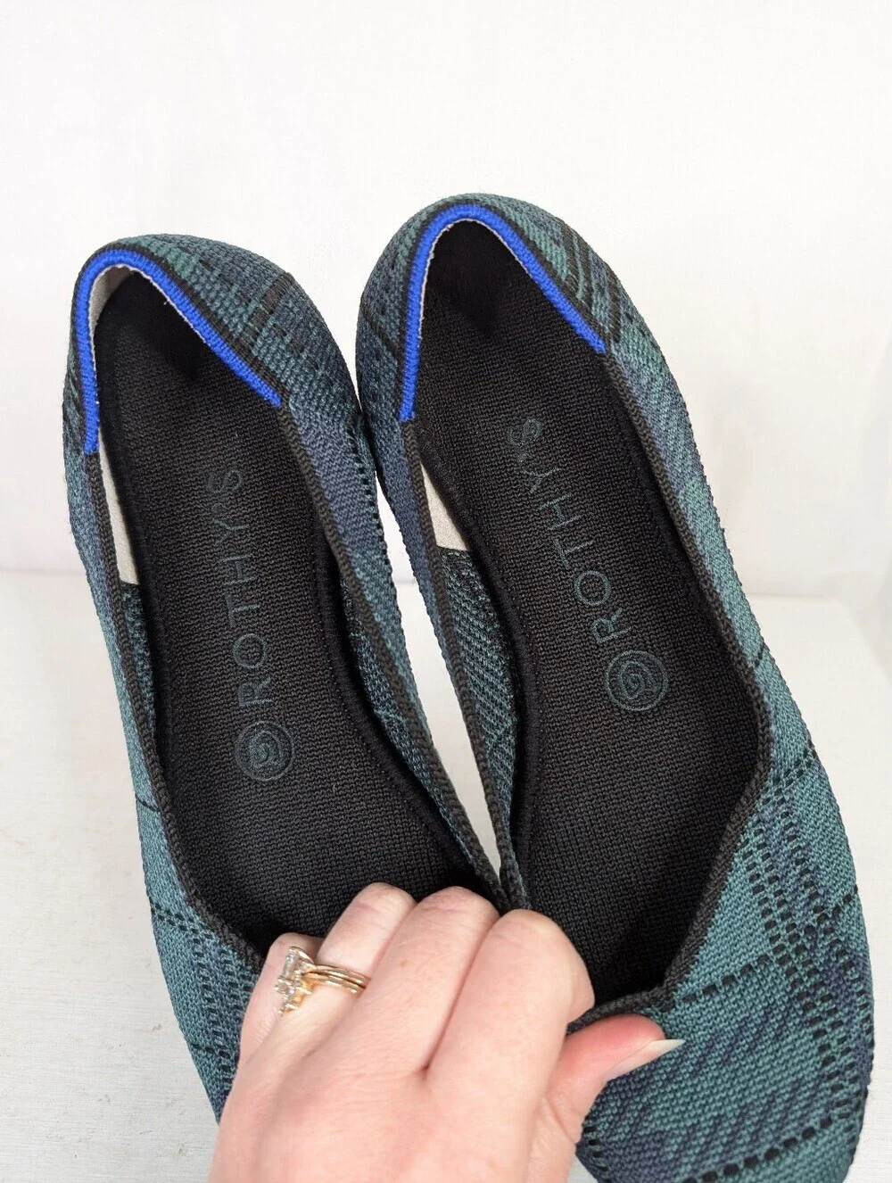 Rothy's The Flat Pine Plaid Round Toe Classic Flats - Size 7.5